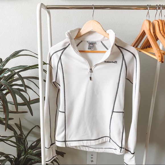 Avalanche Tops - Avalanche White Mogul Fleece Quarter Zip Pullover